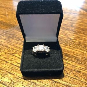 3 ct. CZ ring set in sterling silver